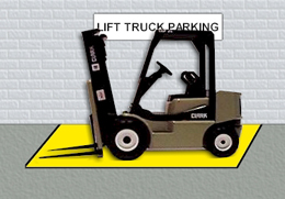 Safe lift truck parking